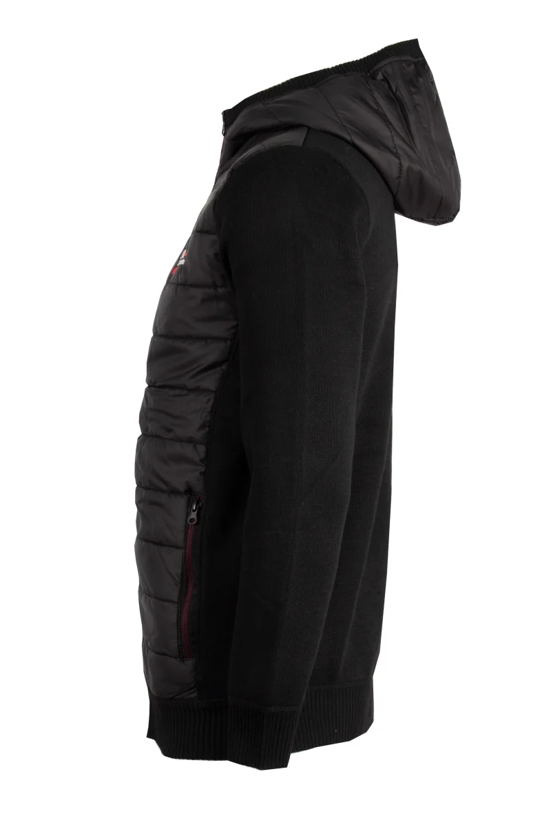 Giubbino imbottito con retro e maniche in maglia e soft shell con cappuccio e zip intera - immagine 5