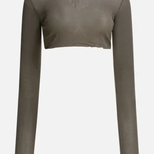 Top crop a maniche lunghe
