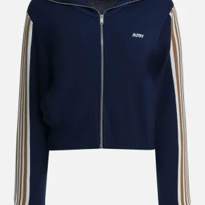 Felpa con zip in misto viscosa